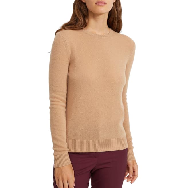 Theory Nude Round Neck Cashmere Jumper