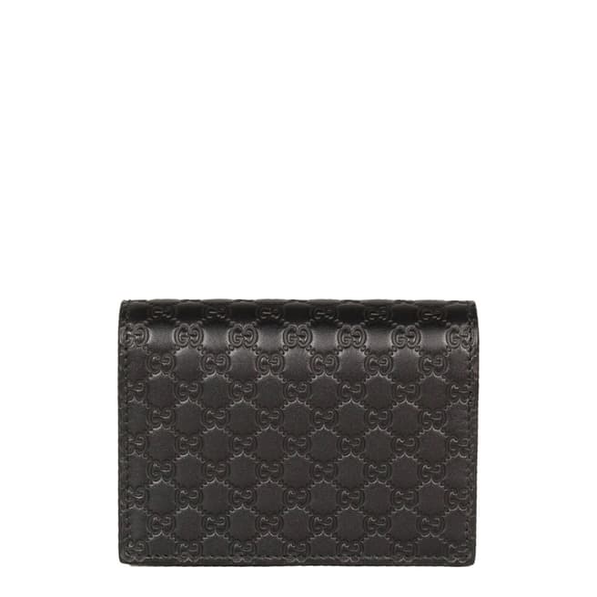 Gucci Black GG Pattern Short Fold Wallet