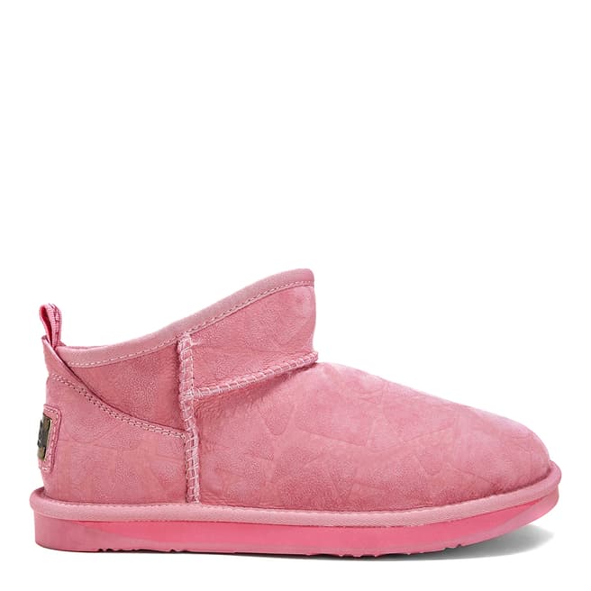 Australia Luxe Collective Pink Cosy Ultra Short Embossed Logo Boots