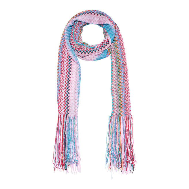 Missoni Pink Multi Stripe Knitted Scarf