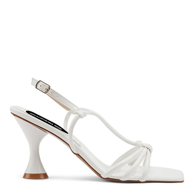 Officina55 White Strappy Heeled Sandals