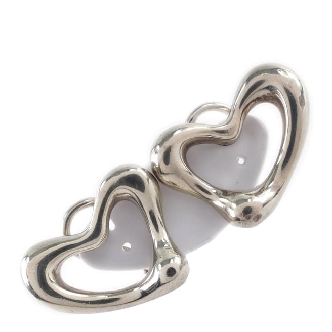 Vintage Tiffany & Co Silver Open Heart Clip On Earrings