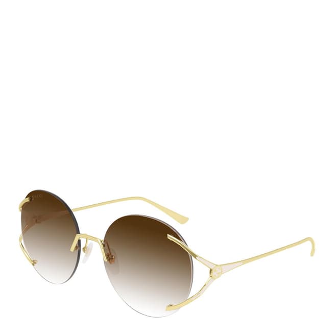 Gucci Women's Gold/Brown Gucci Sunglasses 57mm