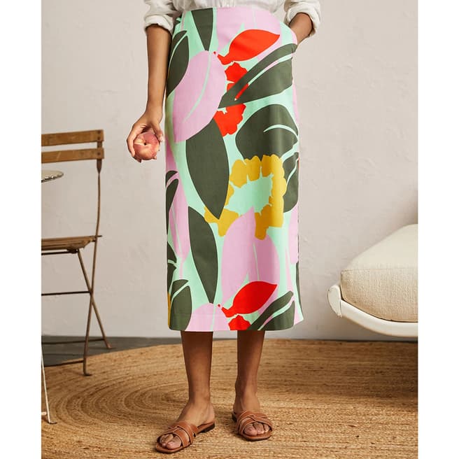 Boden Bloom Printed A-line Midi Skirt