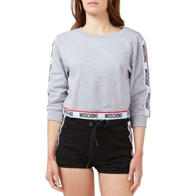 Moschino Grey Cropped Sweatshirt