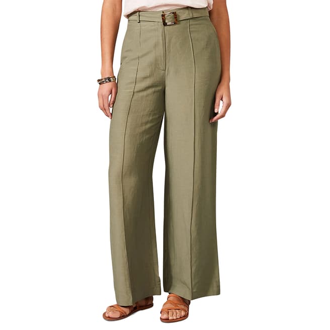 Phase Eight Khaki Issy Linen Blend Trousers