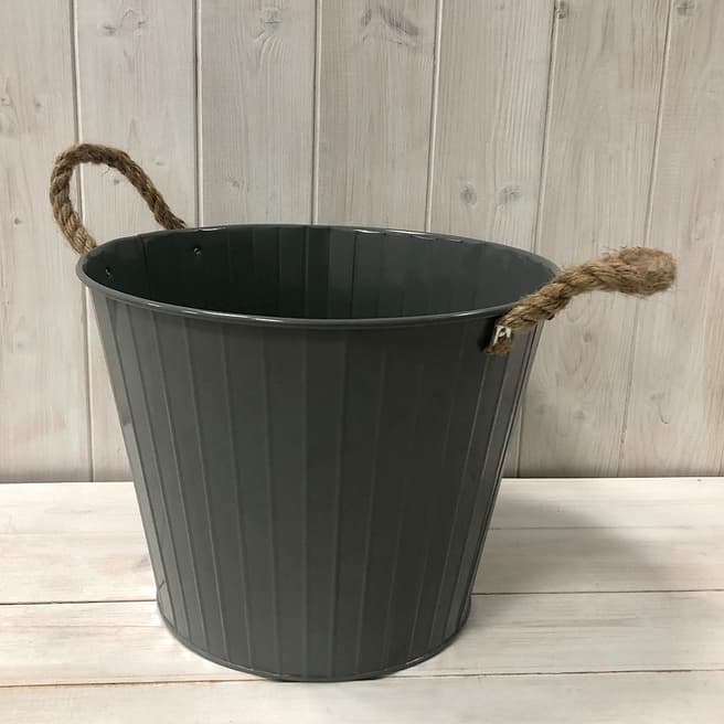 The Satchville Gift Company Cool grey round tapered zinc planter