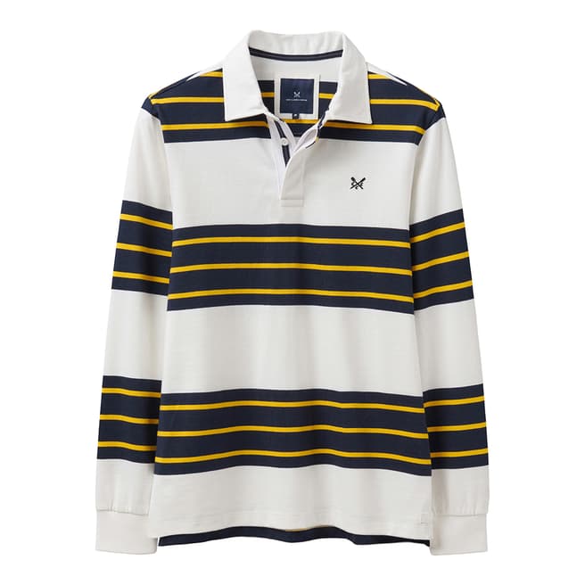 Crew Clothing White Cotton Rugby Top