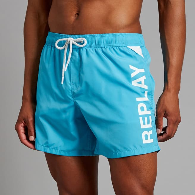 Replay Blue Logo Swim Shorts