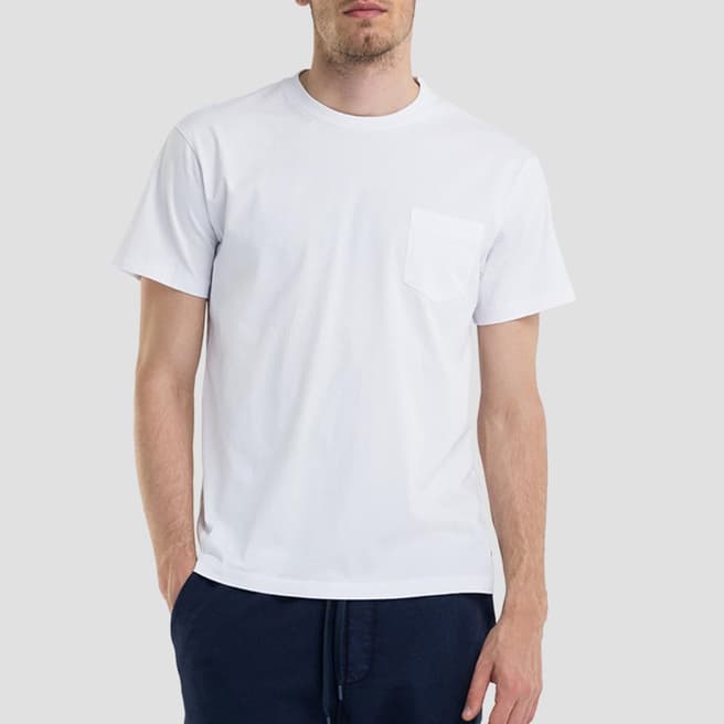 Replay White Pocket Cotton T-Shirt