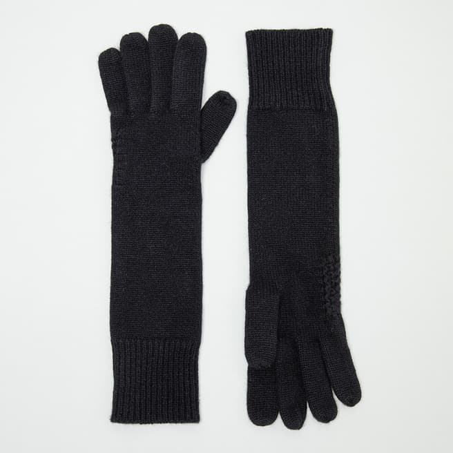 N°· Eleven Black Cashmere Long Gloves