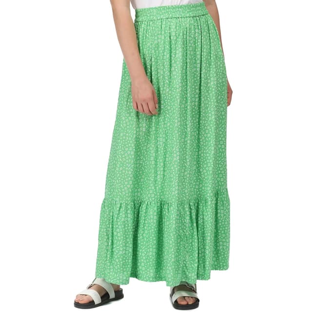 Regatta Green Ditsy Printed Tiered Skirt