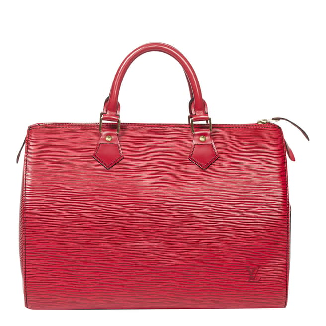 Vintage Louis Vuitton Red Speedy Black Stitching Handbag