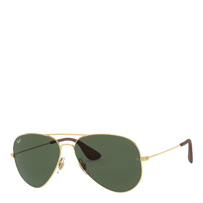 Ray-Ban Unisex Gold/Green Ray-Ban Sunglasses 58mm