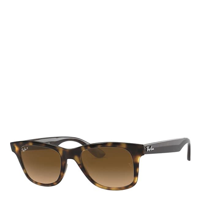 Ray-Ban Unisex Shiny Havana/Brown Ray-Ban Sunglasses 50mm