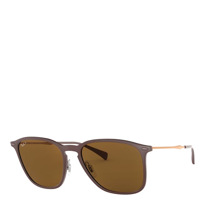 Ray-Ban Men's Polarised Brown Ray-Ban Sunglasses 56mm