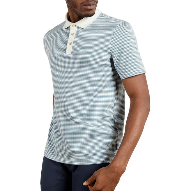 Ted Baker Blue Krane Textured Polo Top