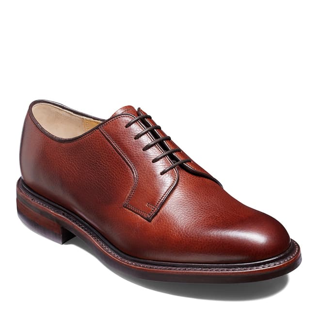 Barker Cherry Grained Leather Nairn Derby Shoes G Fit