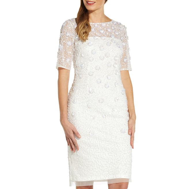 Adrianna Papell Floral Beaded Cocktail Dress
