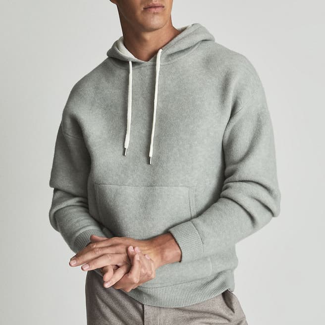 Reiss Grey Relaxed Fit Hoodie