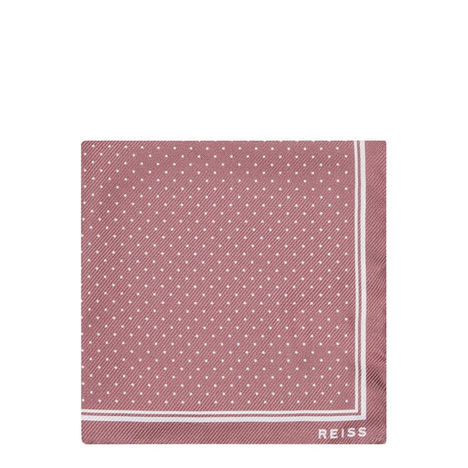 Reiss Pink Silk Twill Pocket Square