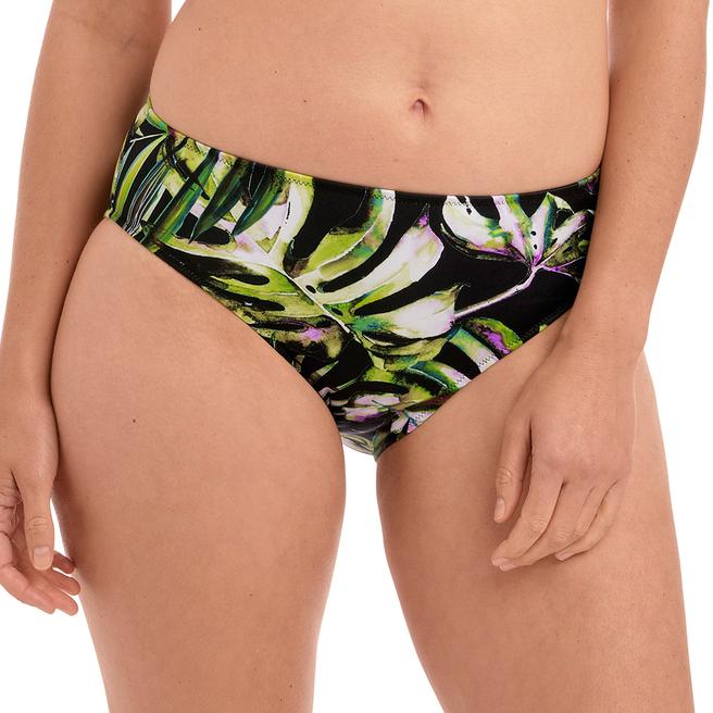 Fantasie Black Palm Valley Mid Rise Bikini Brief