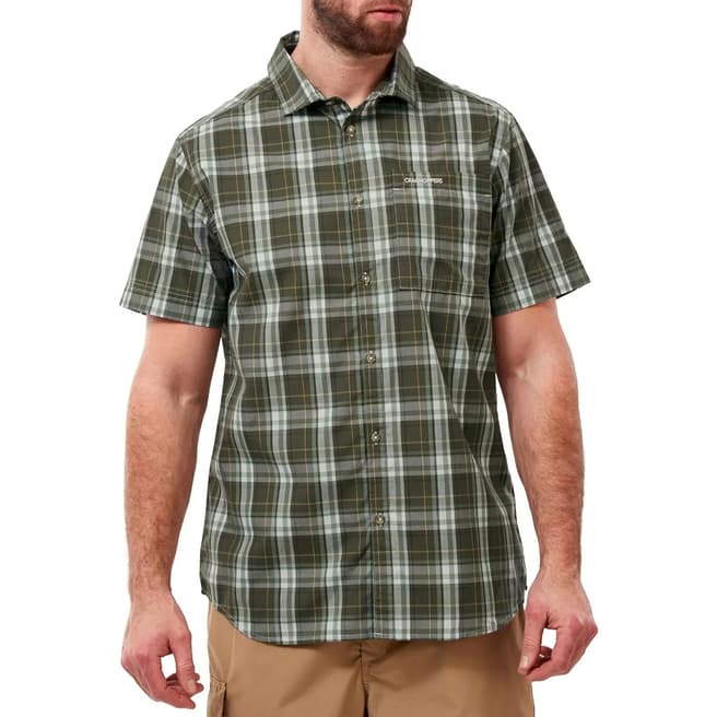 Craghoppers Green Checked Short Sleeve Shirt