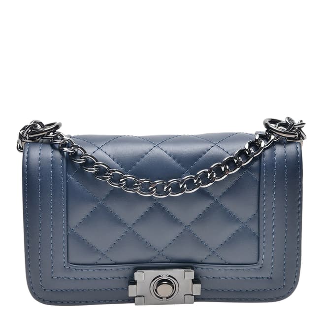 Isabella Rhea Blue Leather Shoulder Bag