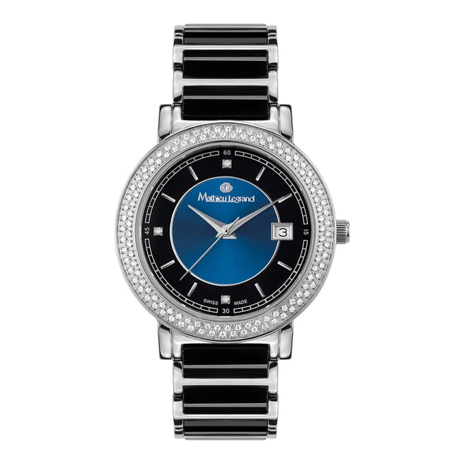 Mathieu Legrand Womens Black/Blue Stahl Keramik Schwarz Watch