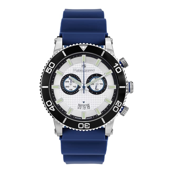 Mathieu Legrand Men's Blue Stahl Silber Blau Silikonband Watch