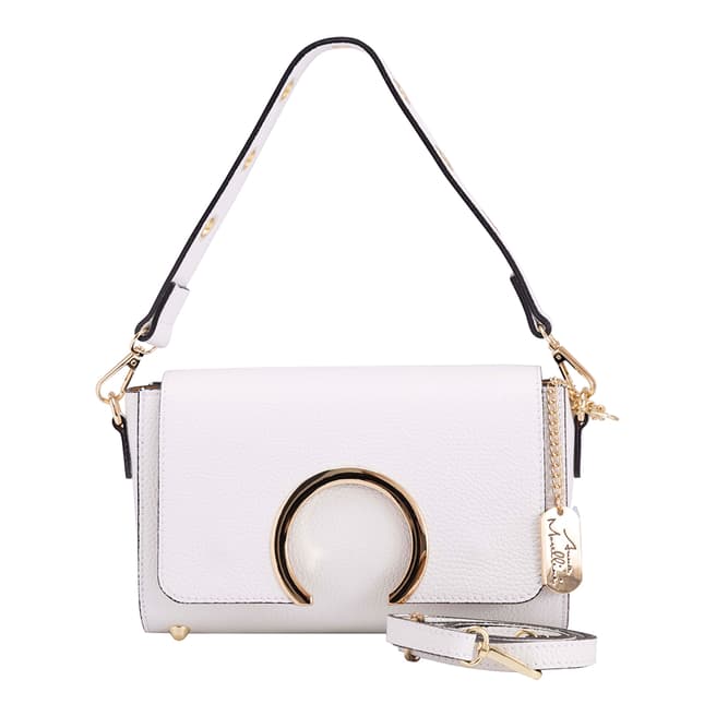 Anna Morellini White Giada Leather Handle Bag