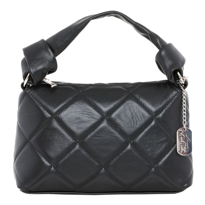 Anna Morellini Black Dorotea Leather Top Handle Bag