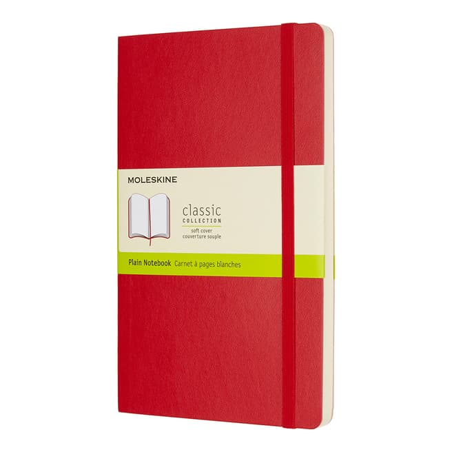 Moleskine Plain Notebook, Scarlet Red 