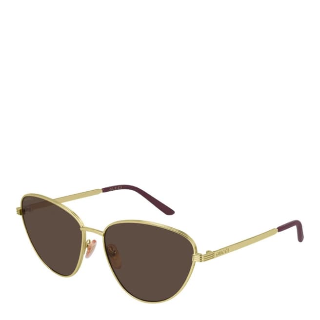 Gucci Women's Gold Brown Gucci Sunglasses 58mm