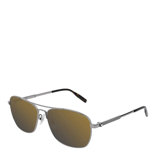 Montblanc Men's Shiny Light Ruthenium Montblanc Sunglasses 61mm