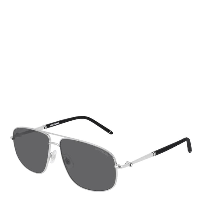 Montblanc Men's Silver Grey Montblanc Sunglasses 60mm