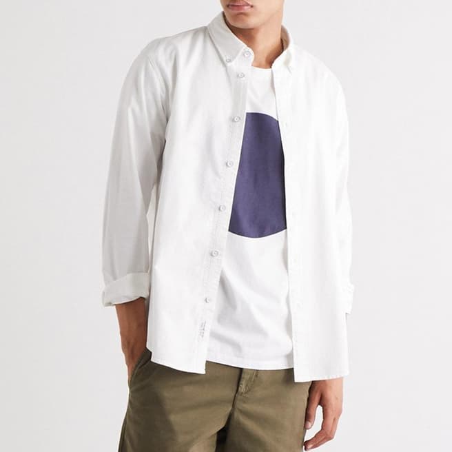 Rag & Bone White Tomlin Oxford Cotton Shirt 