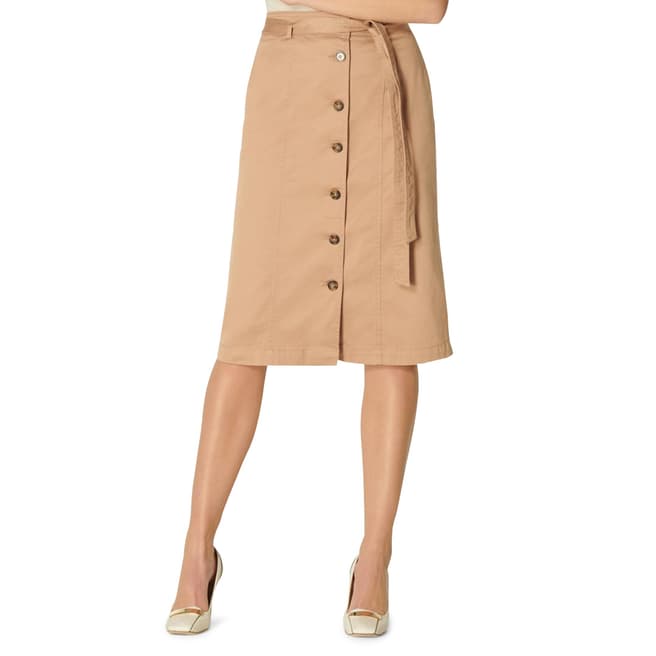 L K Bennett Beige Sussex Cotton Skirt