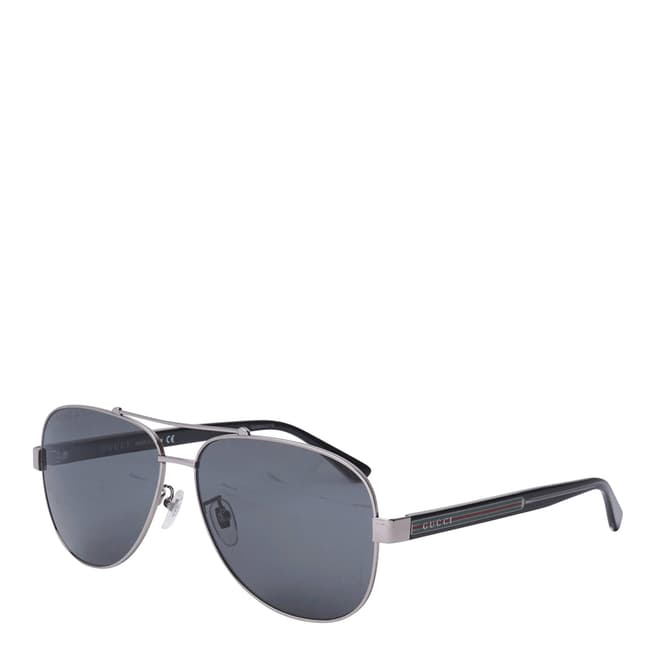 Gucci Men's Silver Gucci Sunglasses 63mm