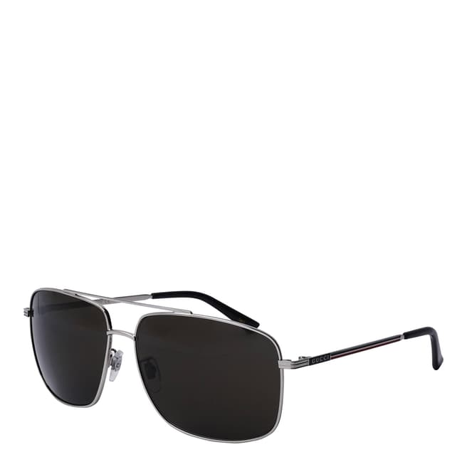 Gucci Men's Black/Silver Gucci Sunglasses 63mm
