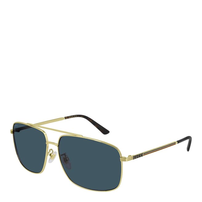 Gucci Men's Gold Gucci Sunglasses 63mm