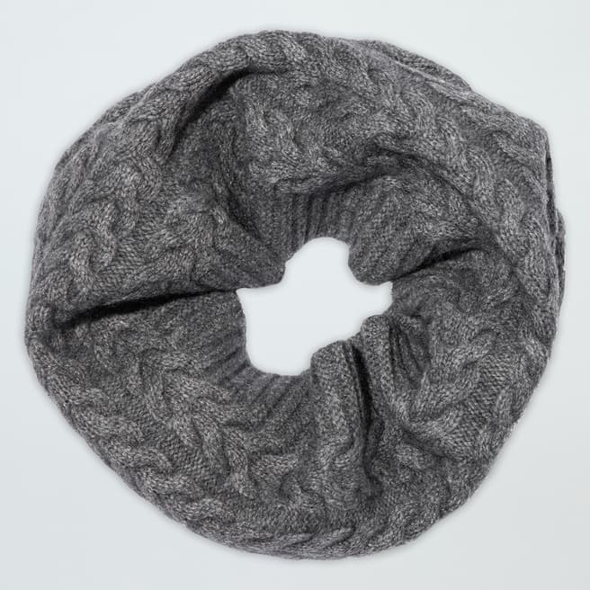 Laycuna London Grey Cable Cashmere Snood