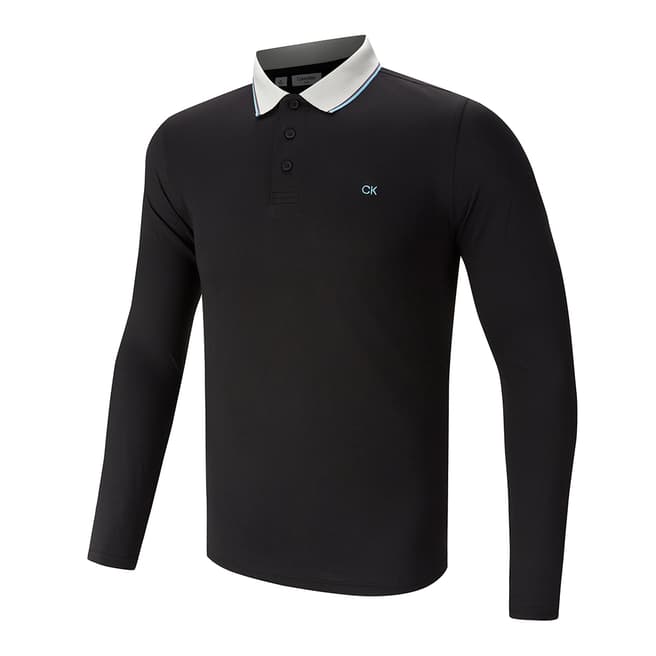 Calvin Klein Golf Black Long Sleeve Polo
