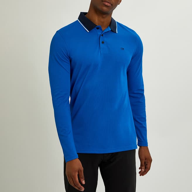 Calvin Klein Golf Blue Long Sleeve Polo