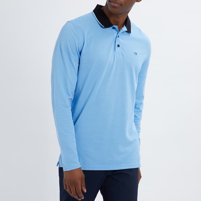 Calvin Klein Golf Light Blue Long Sleeve Polo