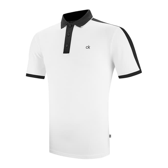 Calvin Klein Golf White/Black Drytech Stretch Polo Shirt