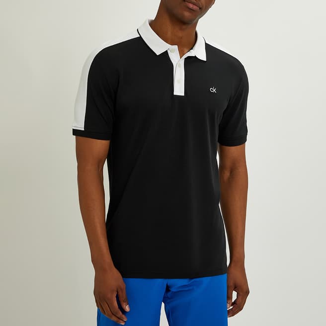 Calvin Klein Golf Black/White Drytech Stretch Polo Shirt