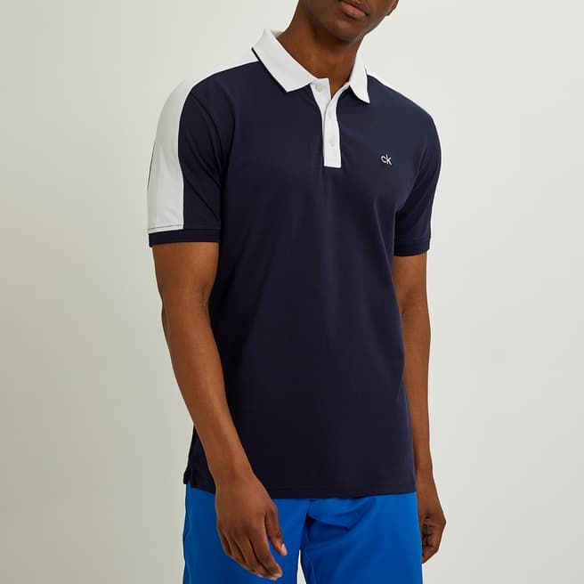 Calvin Klein Golf Navy/White Drytech Stretch Polo Shirt