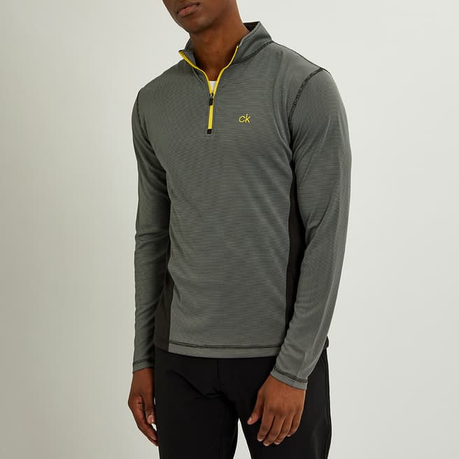 Calvin Klein Golf Grey/Yellow 1/4 Zip Midlayer