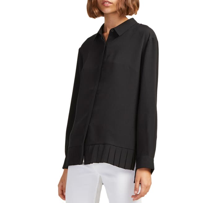 French Connection Blue Crepe Pleat Shirt